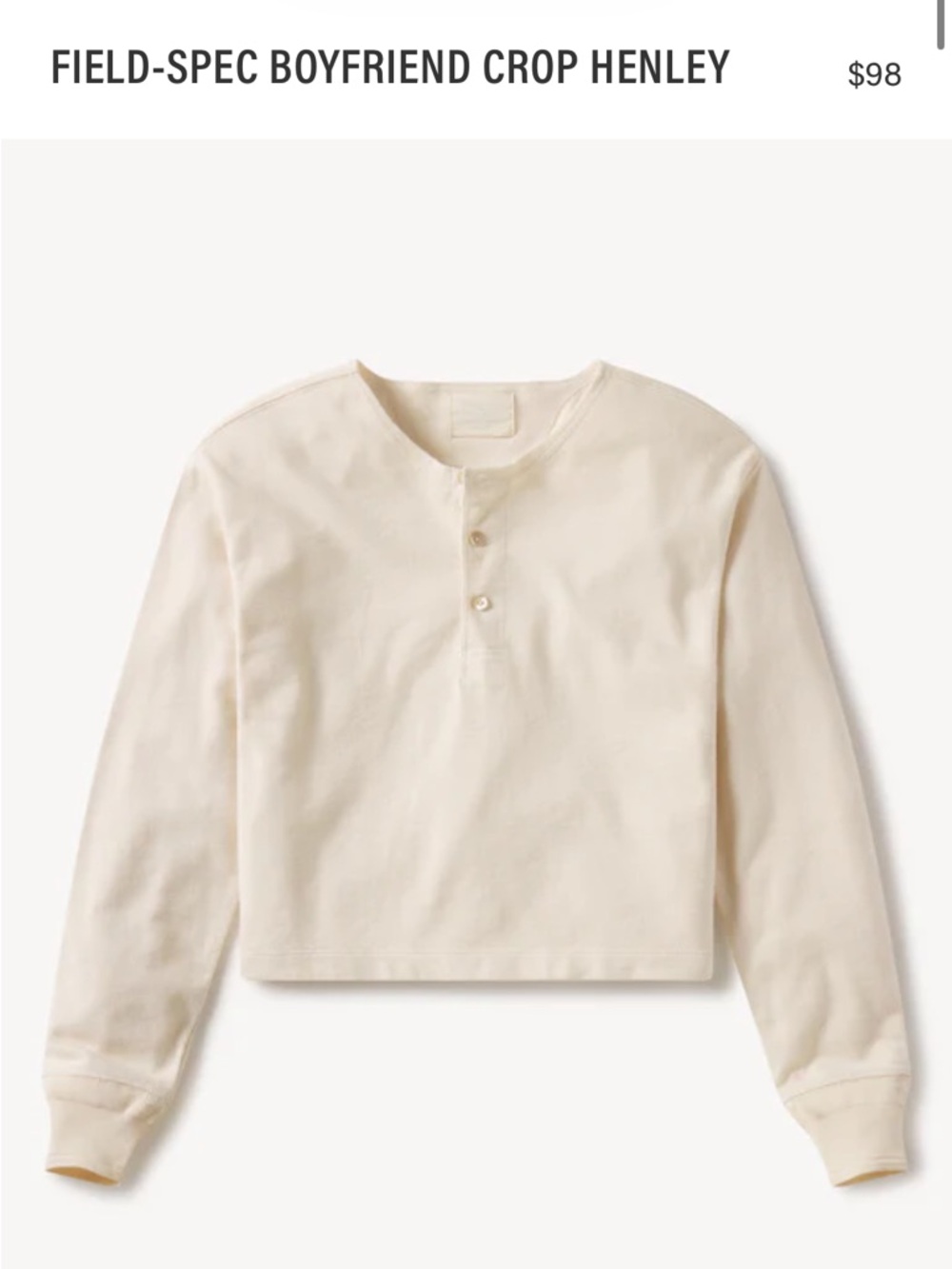 Buck Mason Field-Spec Boyfriend Crop Henley